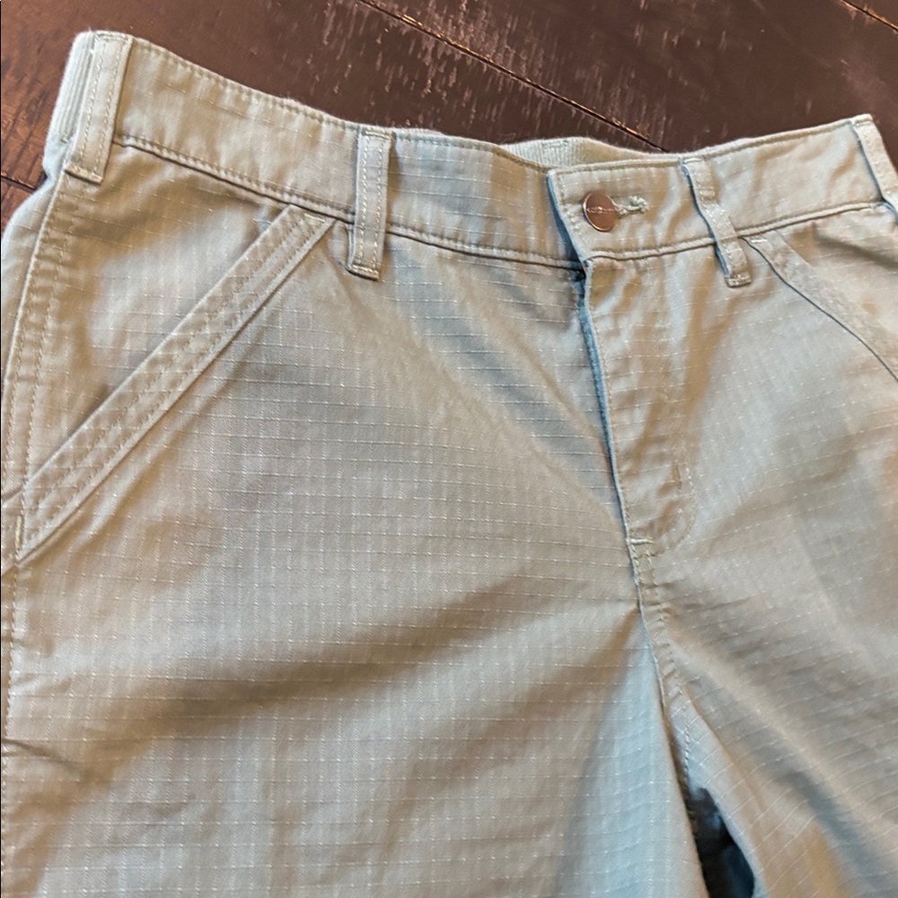 Carhartt Sage Green Shorts Rip Stop Roll Tab Gorpcore Shorts Size 8 - Picture 2 of 9